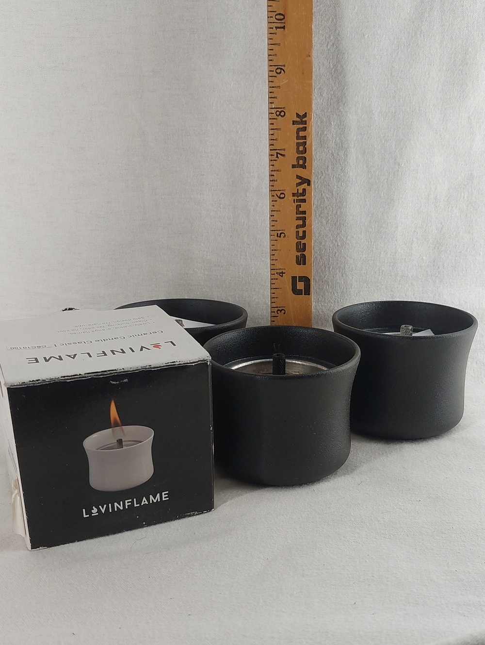 Black LovinFlame Ceramic Classic Candles - Set Of 3